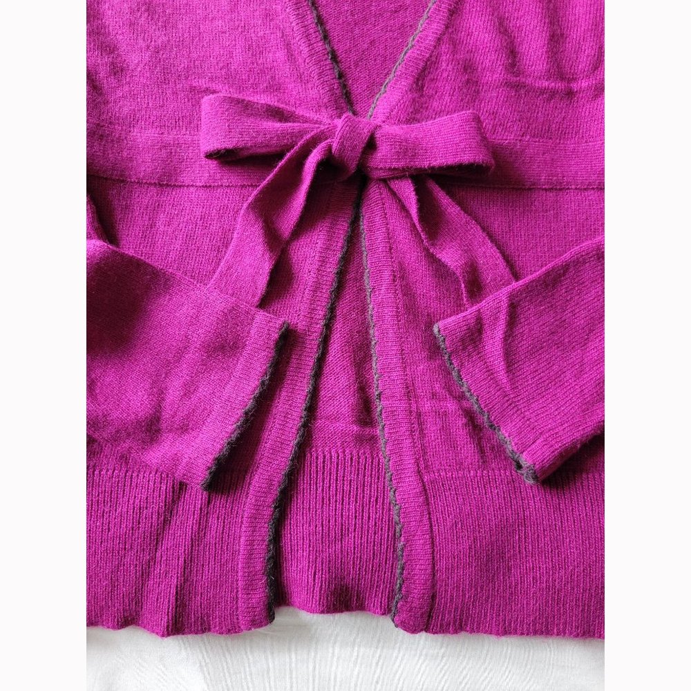 MNG fuchsia angora-blend cardigan (Size S) - Picture 4 of 10
